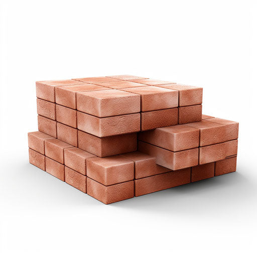 Minimalist brick clipart on white background