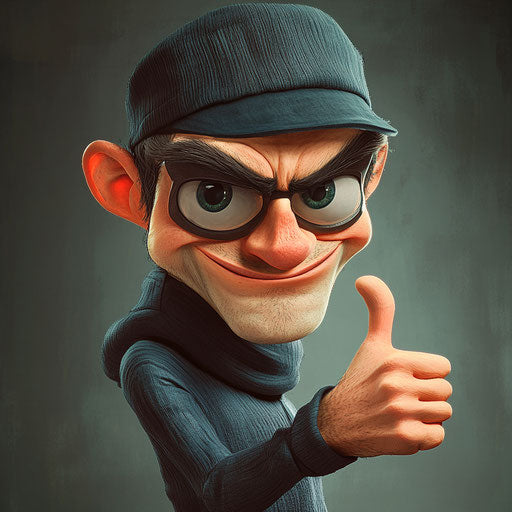 Captivating Thief Caricature Clipart for Social Media