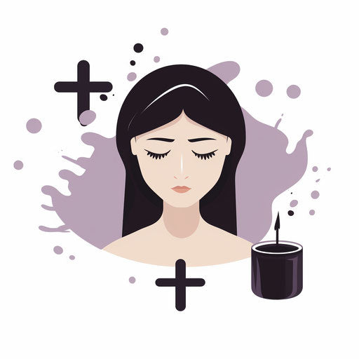 Minimalist Ash Wednesday clipart on white background