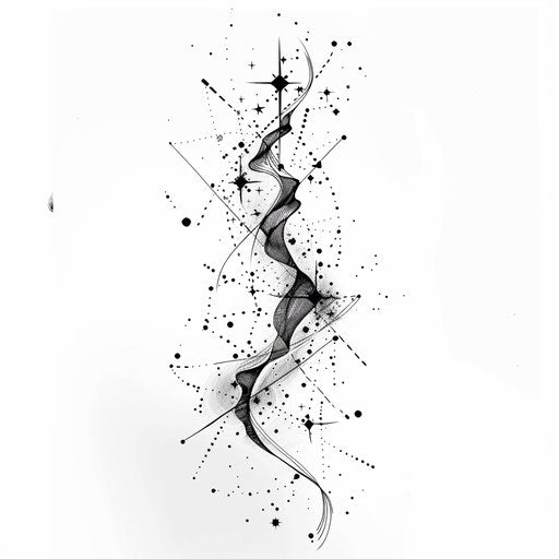 Sleek minimalist design of Cancer constellation tattoo