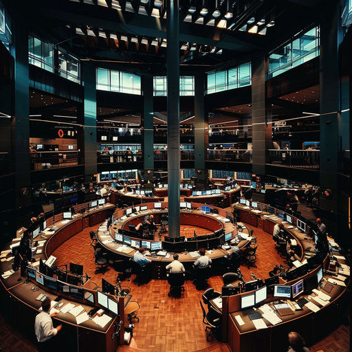 Vibrant commodity trading floor in finance