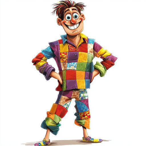 Expressive Quilt Caricature Clipart to Enliven Spaces