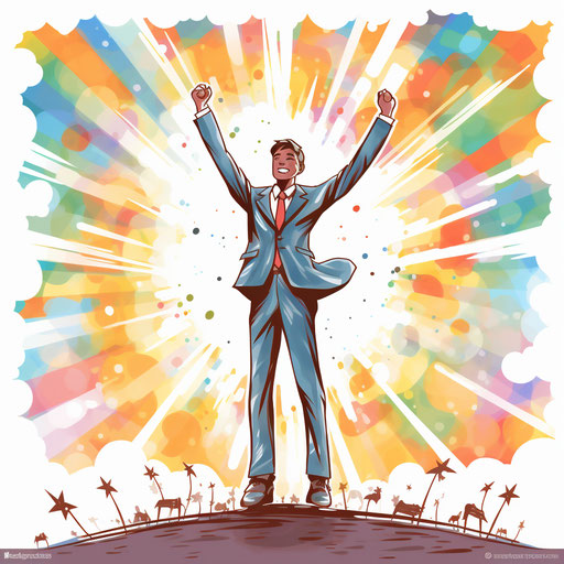 Success clipart in the style of Pastel Colors Art