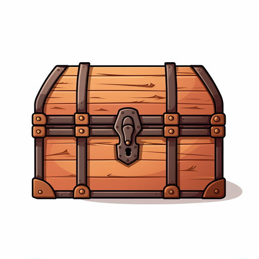 Minimalist-style clipart of chest on white background