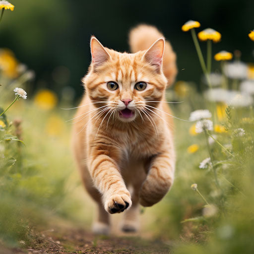 Ginger cat in motion