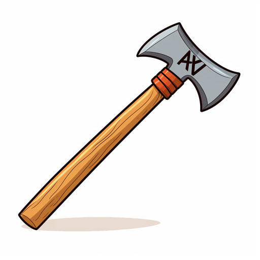 Minimalist style axe clipart, on a white background