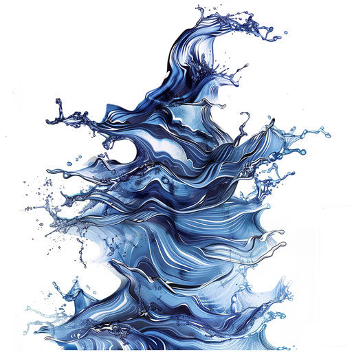 Modern digital water ripple tattoo design on white background