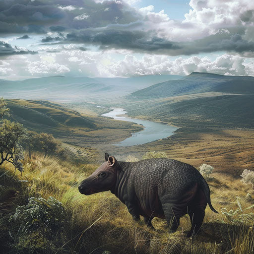 Tapir in a vast landscape, awe-inspiring view