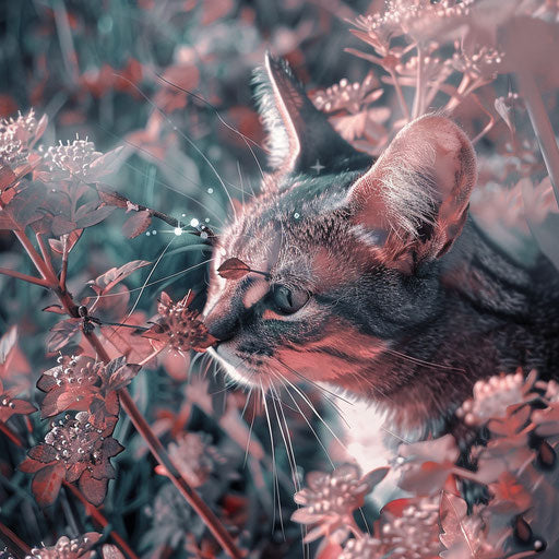 Pink butterfly with cat, distinctive noses style, silver maroon