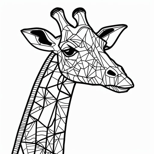 Minimalist abstract giraffe with bold shapes