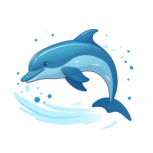 Minimalist Dolphin on White Background