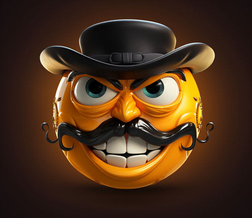 An emoticion with a pirate mask on its face
