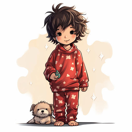 Pajama clipart in the style of Chiaroscuro Art, on a white background