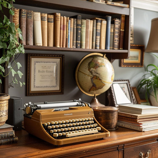 Vintage-inspired home office setup