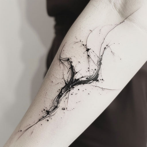 Andromeda constellation tattoo, brushstroke black white