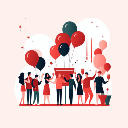 Minimalist party illustration on white background