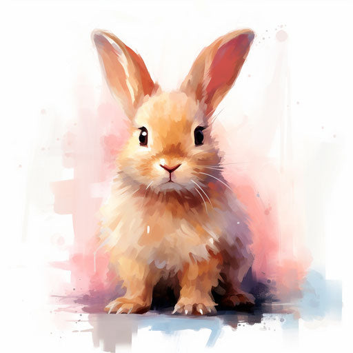 Charming bunny illustration in Impressionistic Art style