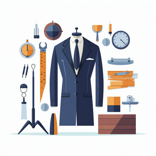 Minimalist style tailor illustration on white background