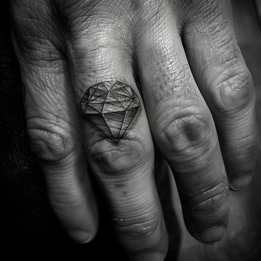Wedding ring tattoo on ring finger