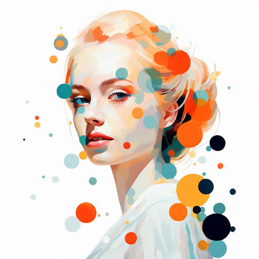 Dot clipart in the style of Oil painting, on a white background