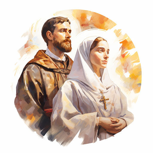 Catholic clip art in the style of oil painting