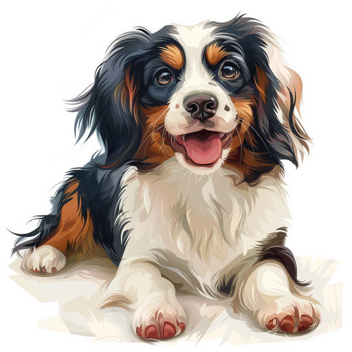 Realistic depiction of a cute dog on white backdrop