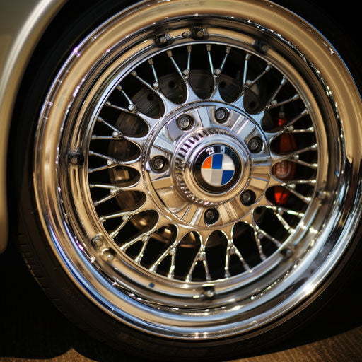 Classic BMW car with classic wire-spoke wheels