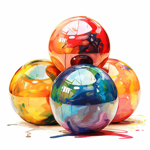 Ball clipart in the style of Oil painting