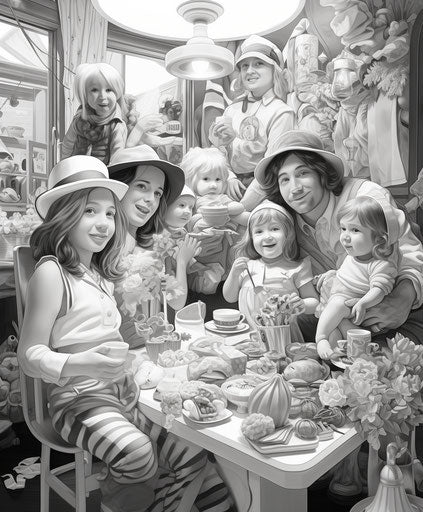 Coloring pages, children's book illustrator style, candid moments