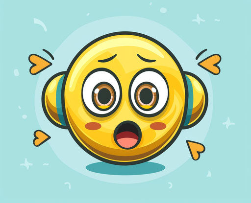 Surprised yellow face in light blue