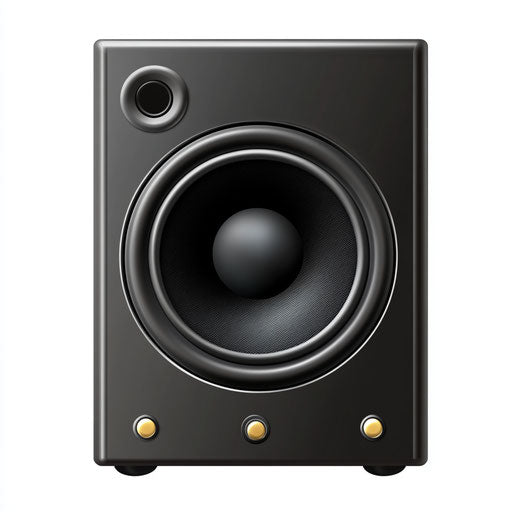 Realistic illustration of a desktop speaker, high resolution, isolated