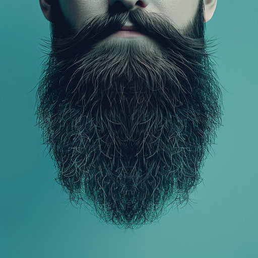 Realistic beard clipart on serene aqua background