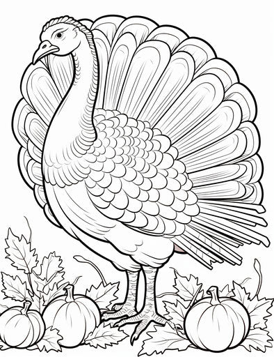 Colorful turkey in animal figurine style