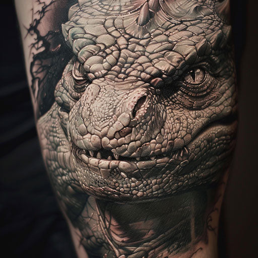 Men's tattoo fantasy creature Peter Jackson style