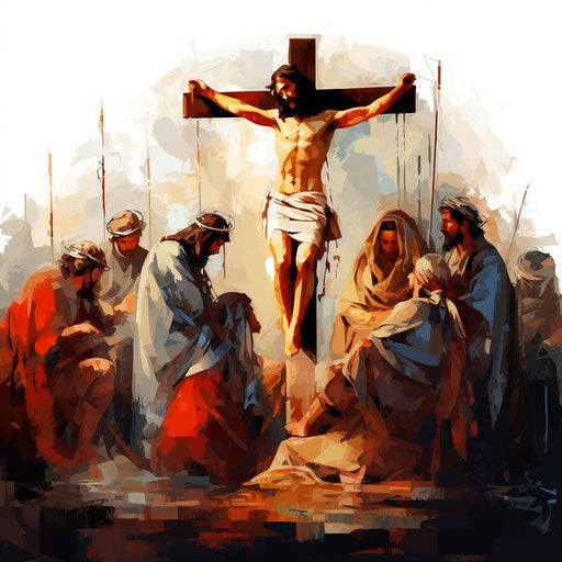 Good Friday clipart in the style of oil painting, on a white background
