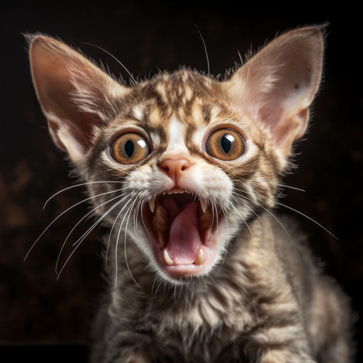 Devon Rex cat meowing
