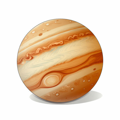 Minimalist Jupiter clipart on white background