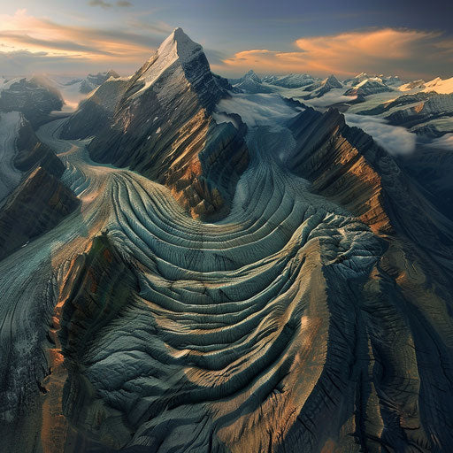 High-altitude view of Mount Robson capturing intricate patterns