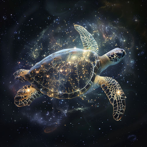 Cosmic turtle with swirling galaxies