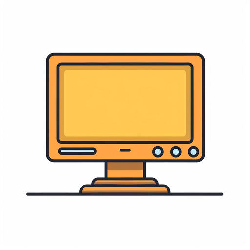 Minimalist style clipart of monitor on white background