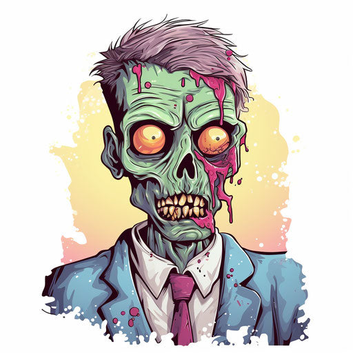 Zombie clipart in the style of Pastel Colors Art