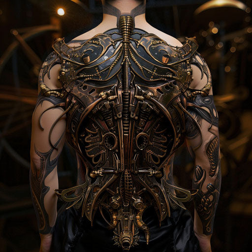 Biomechanical composition merging organic and mechanical elements