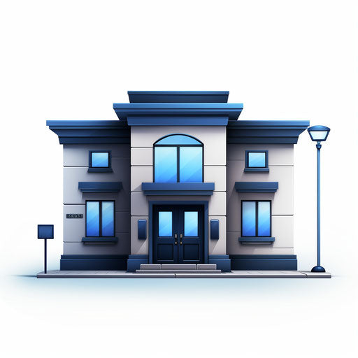 Police station artwork in chiaroscuro style on white background