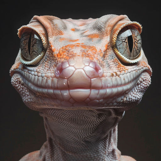 Close-up portrait of a gecko lizard, in the style of Tim Flach
