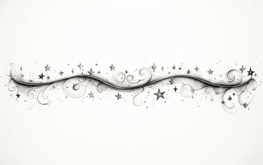 Five stars tattoo design with a line of stars