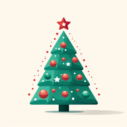 Minimalist Christmas tree illustration on white background