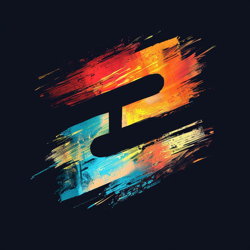 Stylish paint sign with striking angular fonts and dark background