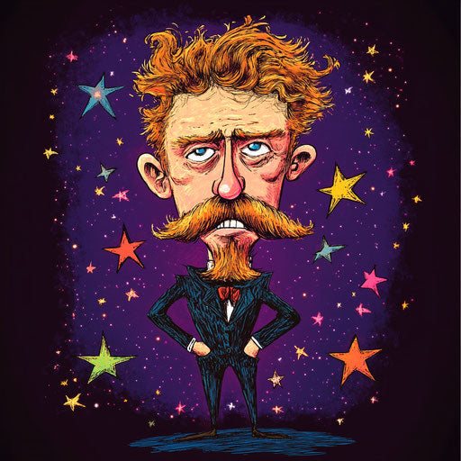 Expressive Ambrose Bierce Caricature Clipart to Enliven Spaces