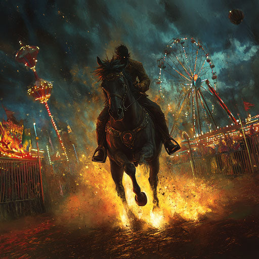 Headless rider in a haunted carnival