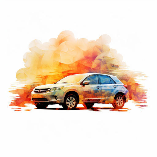 Car silhouette png in the style of Impressionistic Art, on white background